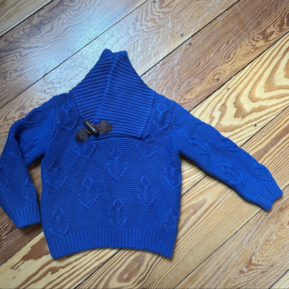 Janie and Jack Blue Anchor Pullover Sweater Boys 18-24 months
